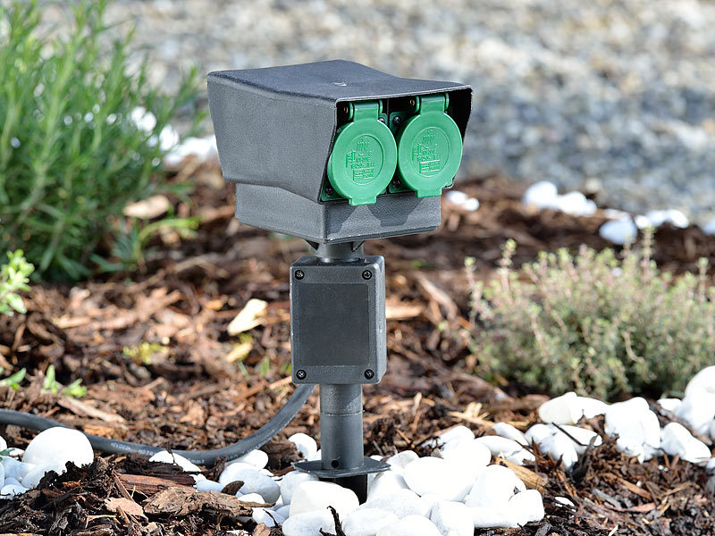 ; Gartensteckdosen mit Zeitschaltuhr in Stein-Optik Gartensteckdosen mit Zeitschaltuhr in Stein-Optik Gartensteckdosen mit Zeitschaltuhr in Stein-Optik 