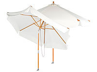 Royal Gardineer 2er-Set neigbare Sonnenschirme mit Holzgestell, Ø 3 m, beige