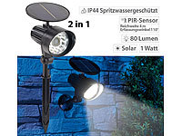 Royal Gardineer 2in1-Solar-LED-Wand und Wegeleuchte mit Licht-Sensor und PIR-Sensor,